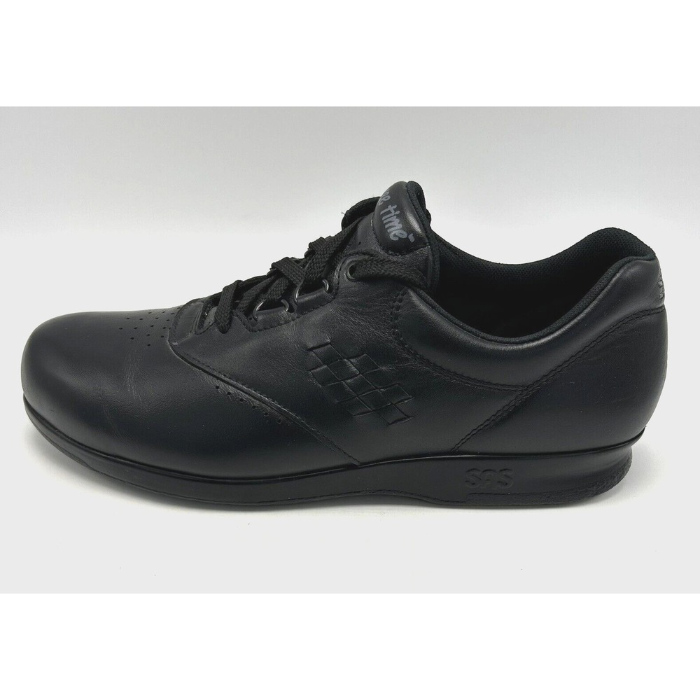 SAS Shoes Womens 10 N Free Time Black Leather Comfort Casual Freetime Lace Up